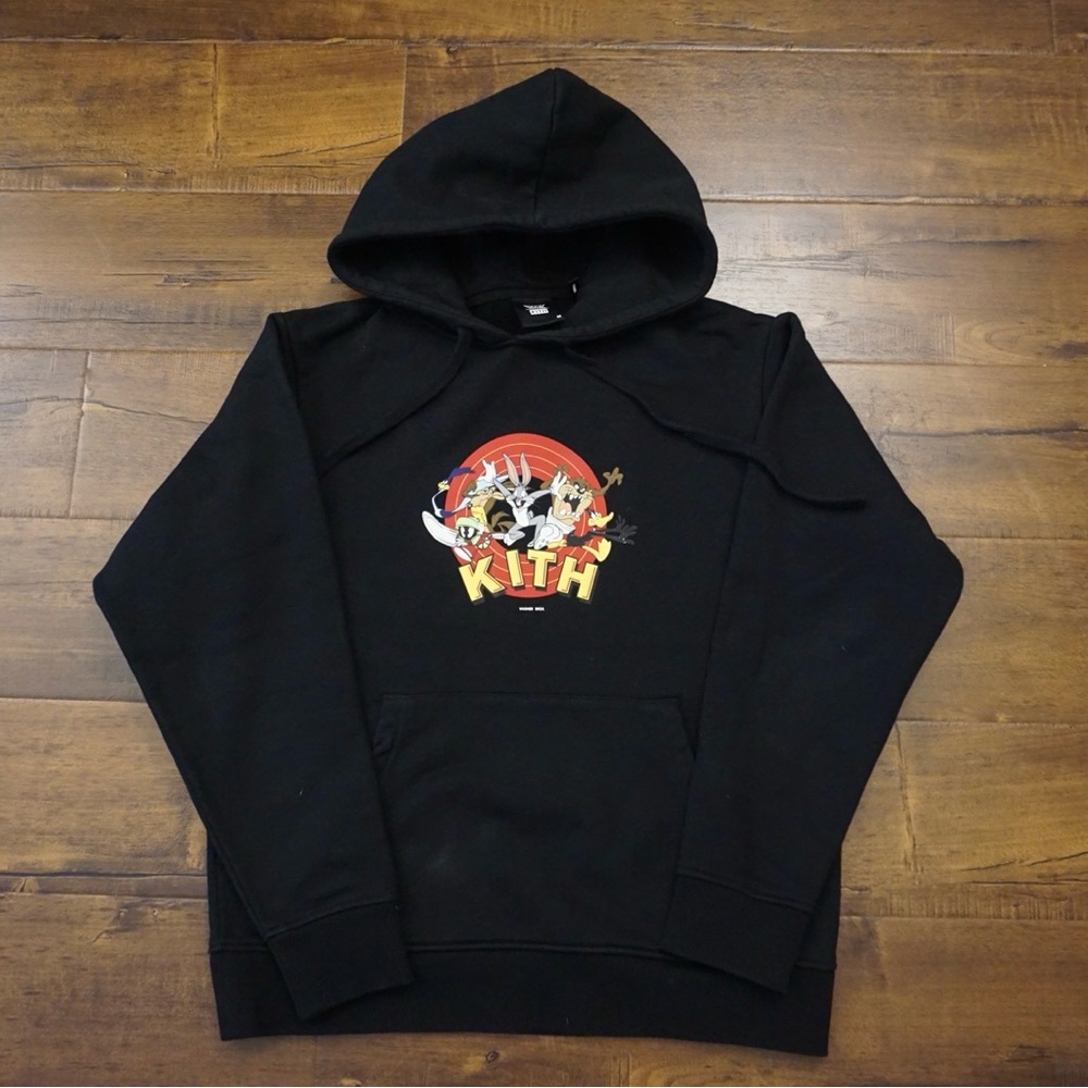 Kith Black Hoodie with Retro Multicolor Logo